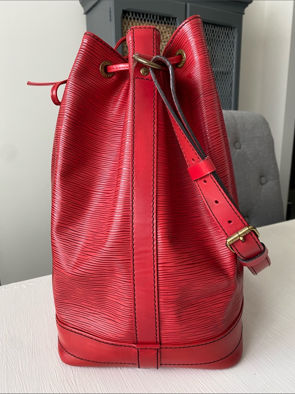 Louis Vuitton Red Epi Leather Noe GM Like New with COA 1992 Pristine Condition - Picture 6 of 16